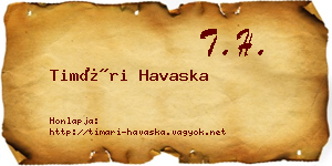Timári Havaska névjegykártya